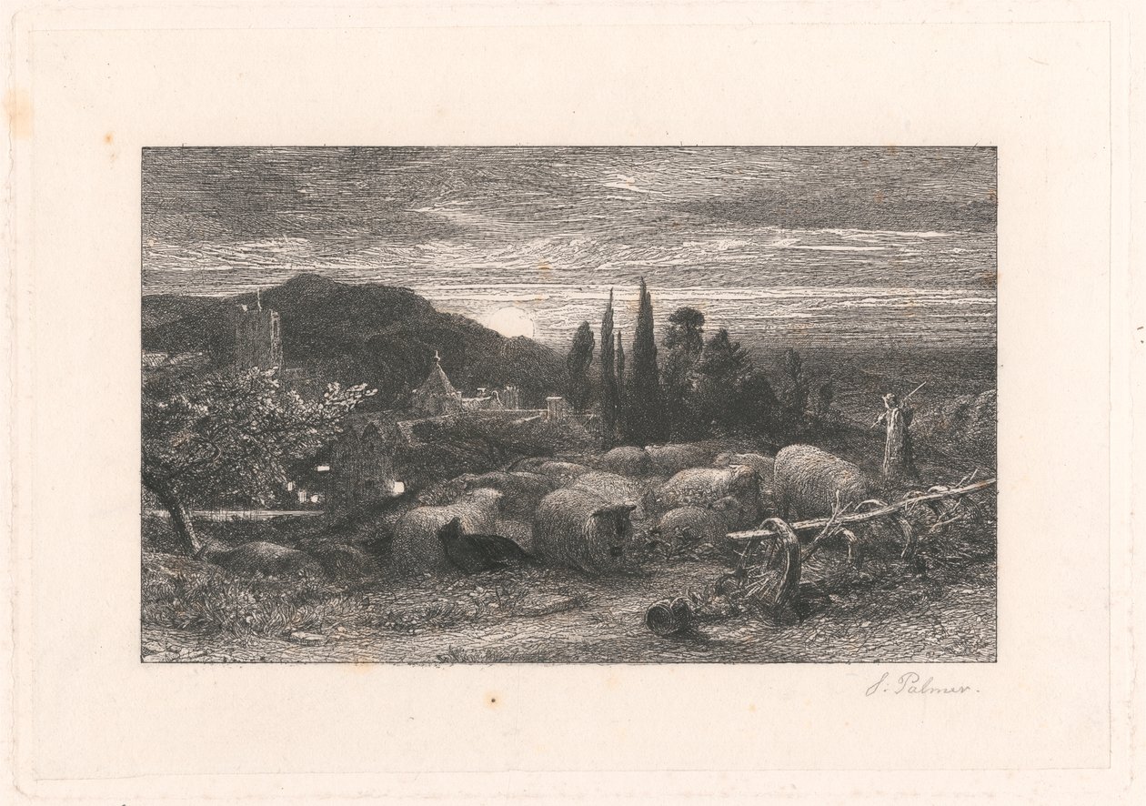 Wschodzący Księżyc autorstwa Samuel Palmer