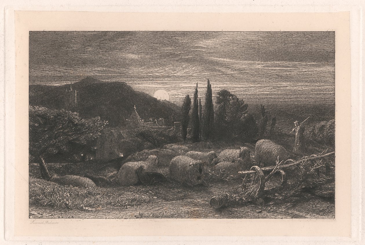 Wschodzący Księżyc autorstwa Samuel Palmer
