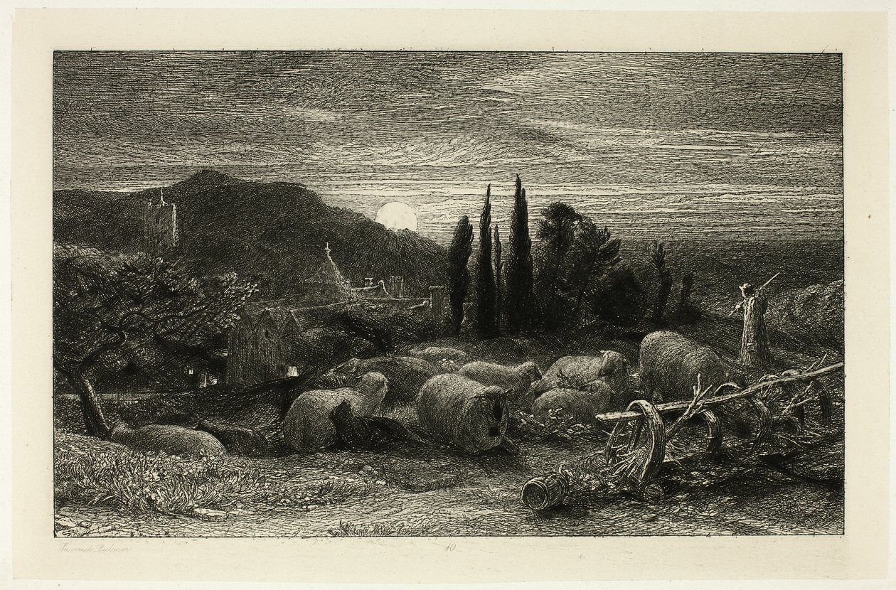 Wschodzący Księżyc autorstwa Samuel Palmer