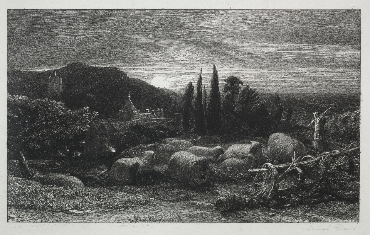 Wschodzący Księżyc, 1857. autorstwa Samuel Palmer