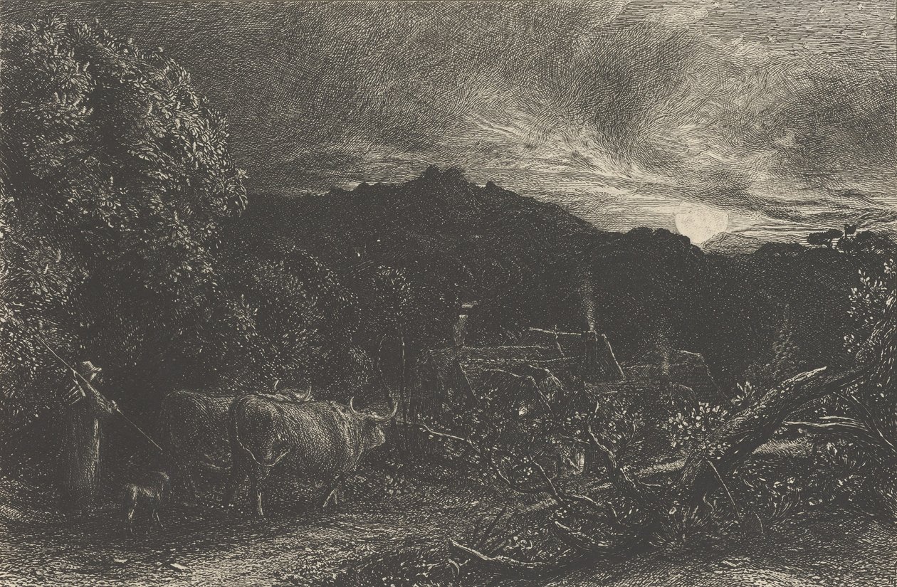 Zmęczony Oracz lub Pasterz lub Tardus Bubulcus zaczął się w autorstwa Samuel Palmer
