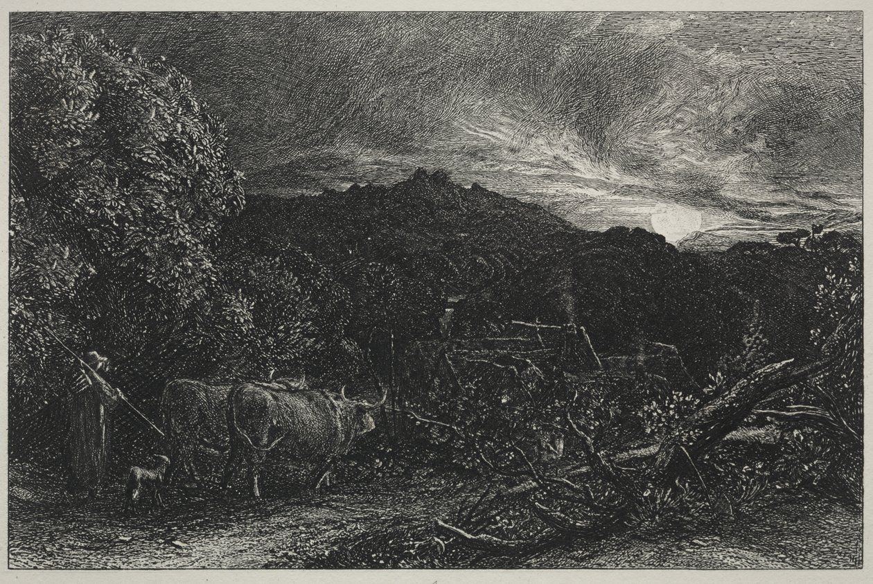 Zmęczony oracz autorstwa Samuel Palmer