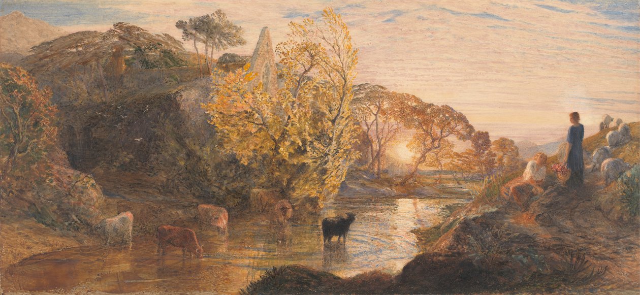 Opactwo Tintern o zachodzie słońca autorstwa Samuel Palmer