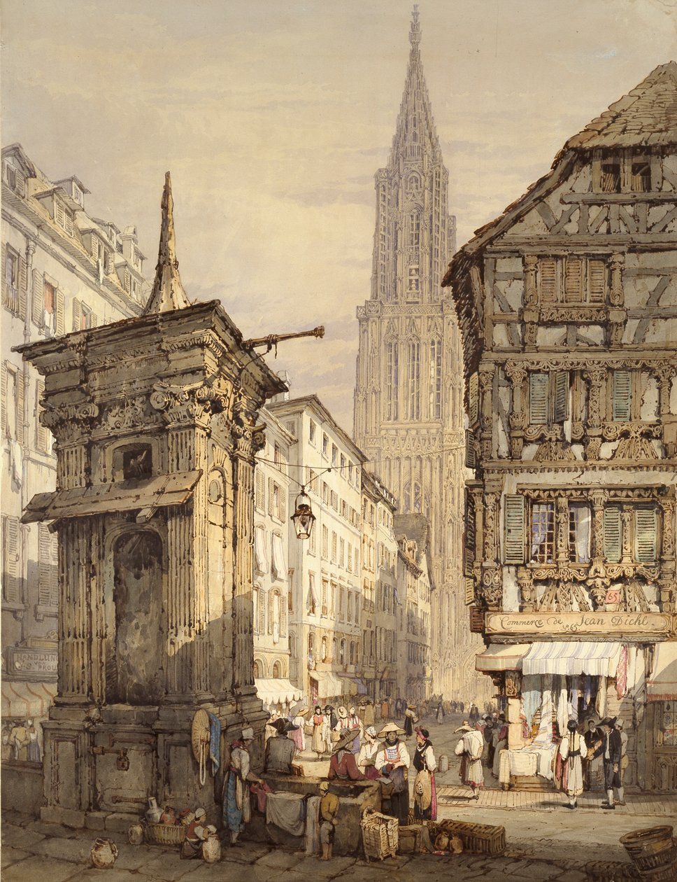 Widok w Strasburgu, 1822 r. autorstwa Samuel Prout