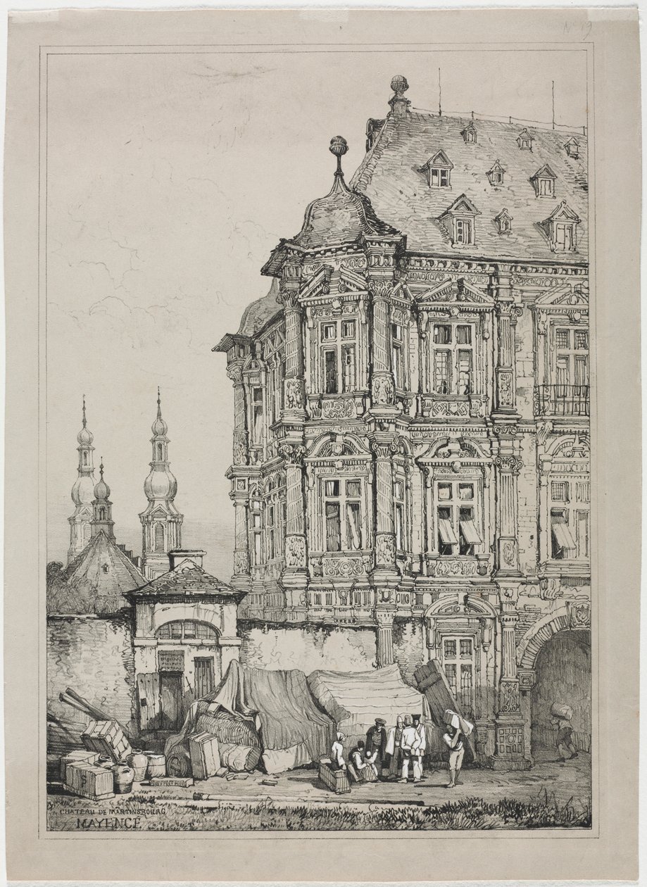Zamek Martinsburg, Moguncja, Niemcy, 1833. autorstwa Samuel Prout