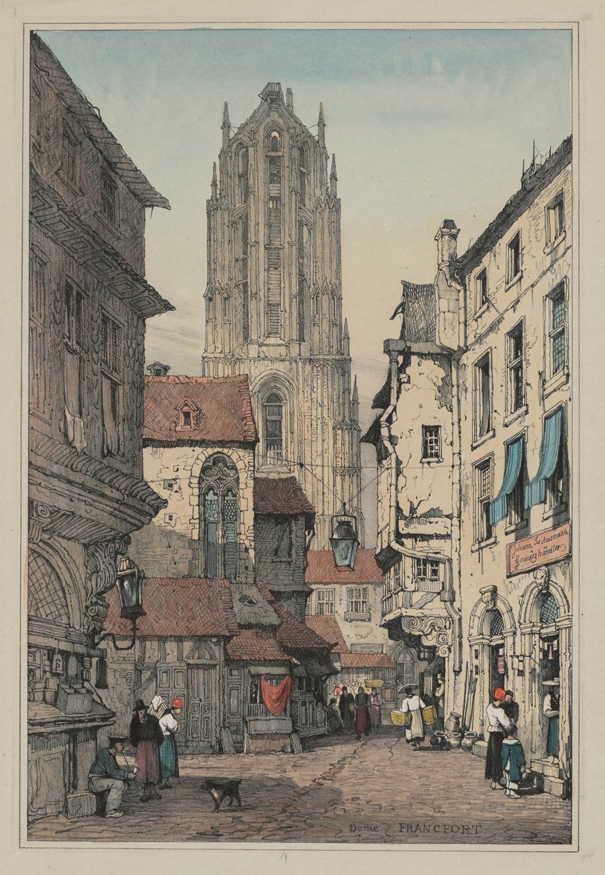 Facimilia szkiców wykonane we Flandrii i Niemczech: Kopuła, Francfort, ok. 1930 1833. autorstwa Samuel Prout