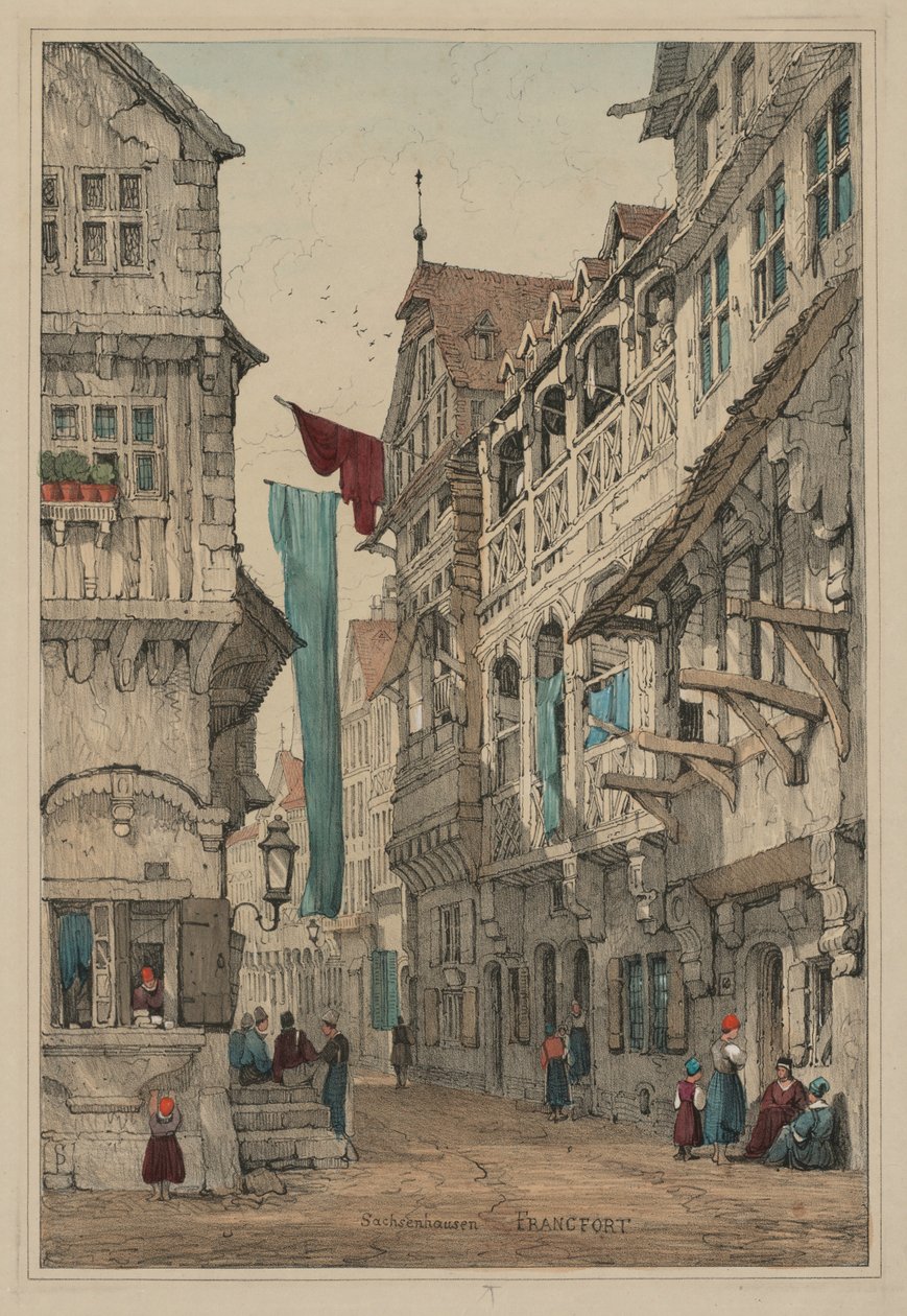 Facimilia szkiców wykonanych we Flandrii i Niemczech: Sachsenhausen Francfort, 1833. autorstwa Samuel Prout