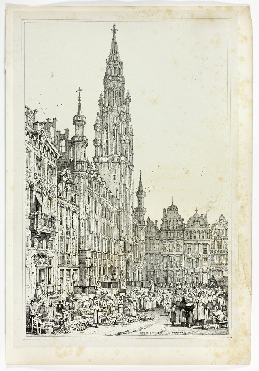 Hotel de Ville, Bruksela autorstwa Samuel Prout
