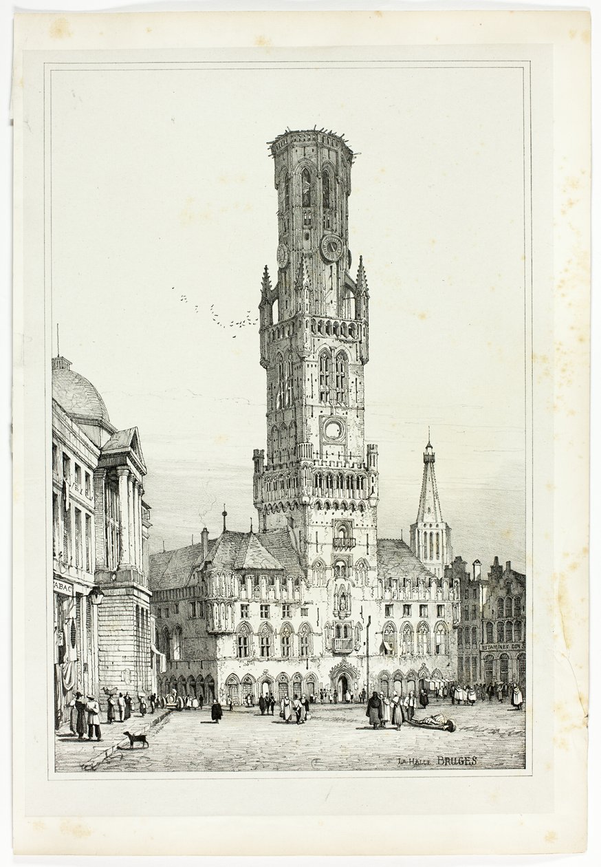 La Halle, Brugia autorstwa Samuel Prout