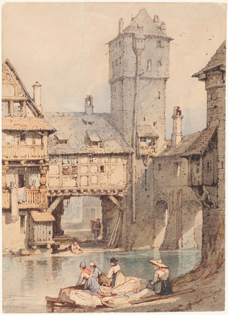 Pralniczki przed Wasserturm w Norymberdze autorstwa Samuel Prout