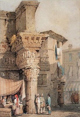 Świątynia Pallas, Forum Nerwy, Rzym (akwarela na papierze) autorstwa Samuel Prout