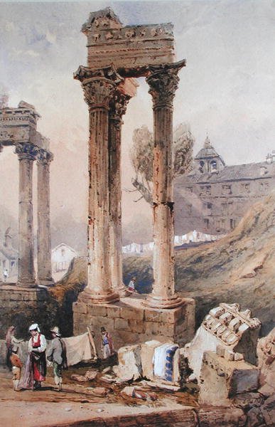 Świątynia Wespazjana (akwarela na papierze) autorstwa Samuel Prout