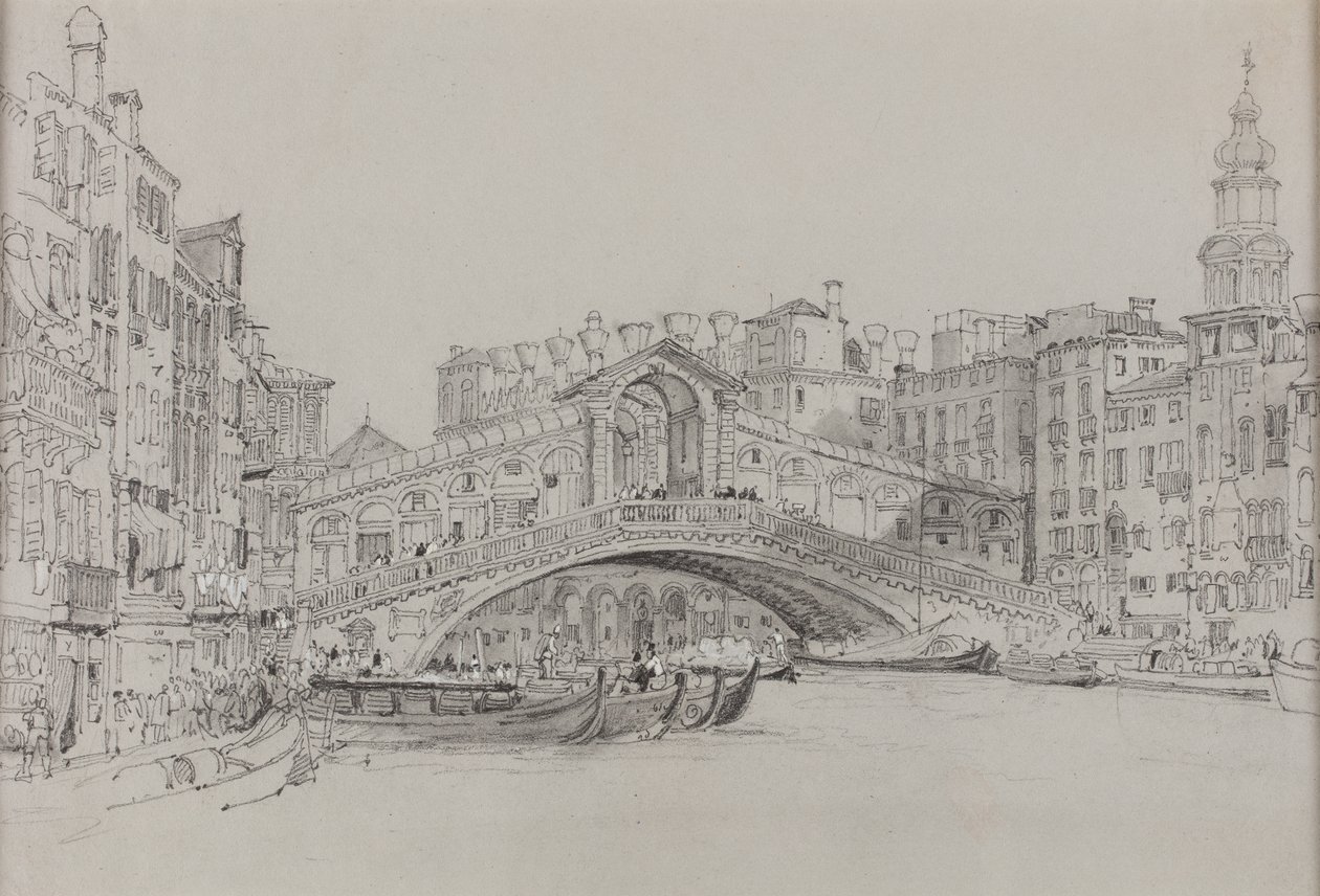 Rialto, Wenecja, data nieznana (akwarela na papierze) autorstwa Samuel Prout