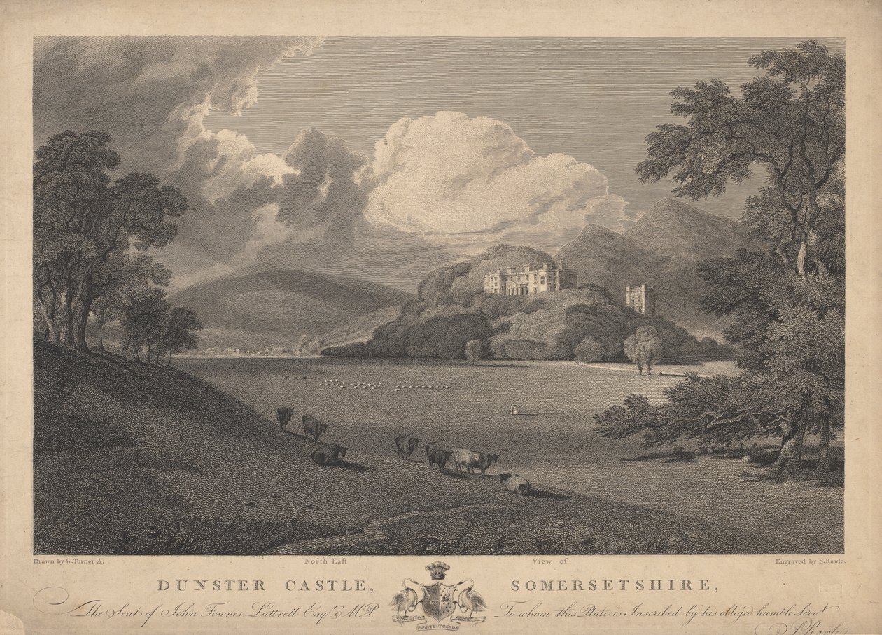 Północno-wschodni widok na zamek Dunster, Somersetshire autorstwa Samuel Rawle