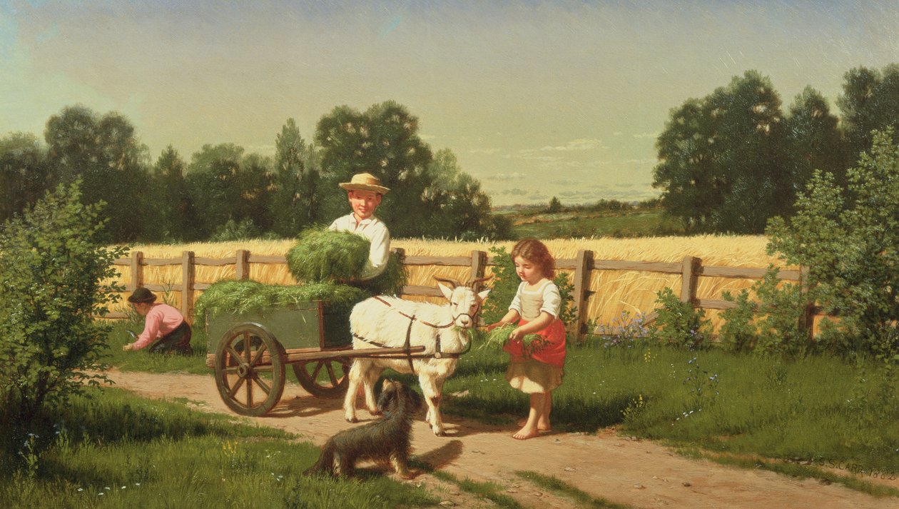 Wózek z kozą autorstwa Samuel S. Carr