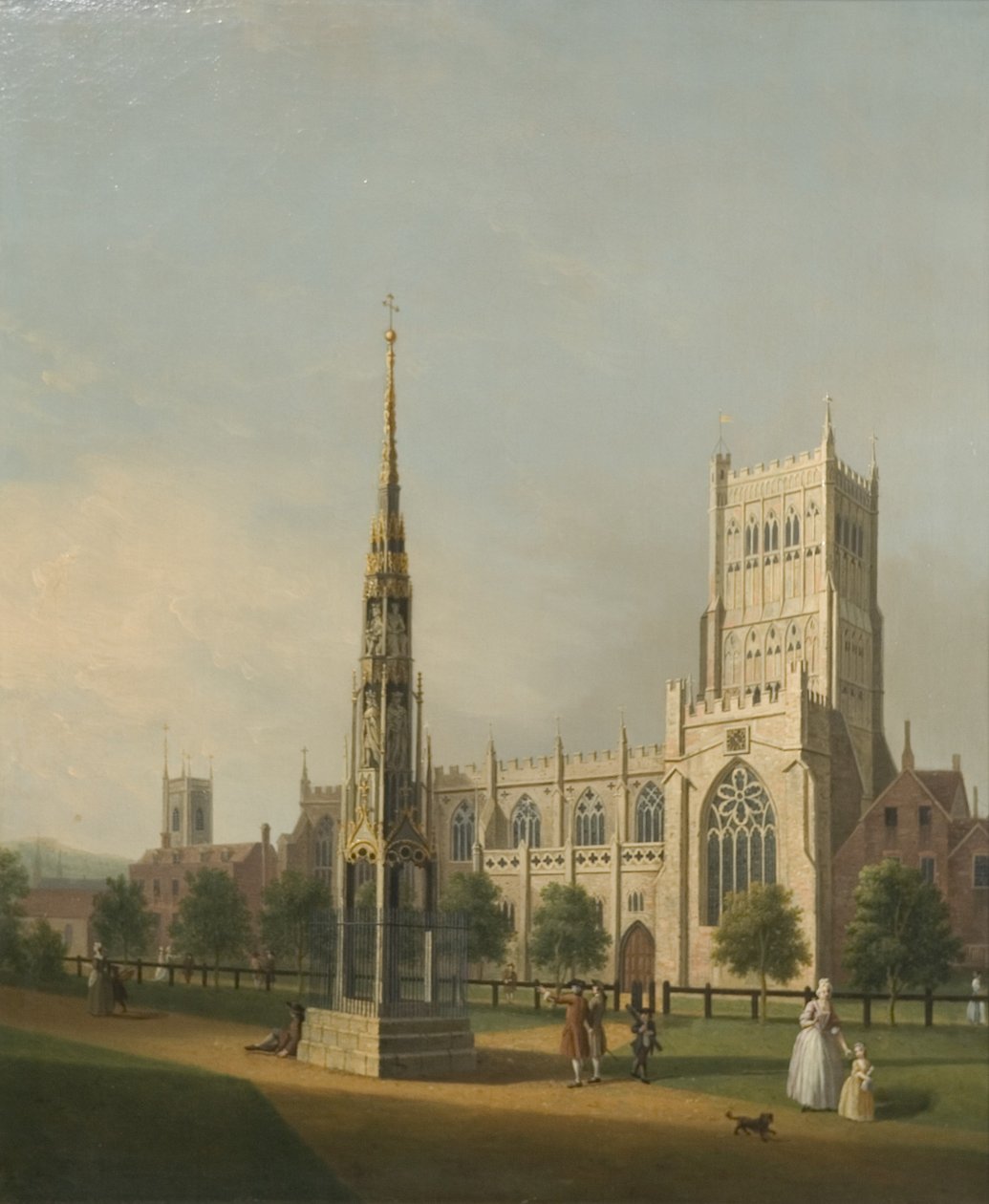 Widok na High Cross i katedrę w Bristolu, ok. 1750 (olej na płótnie) autorstwa Samuel Scott
