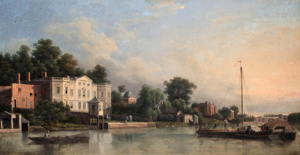 Widok willi papieży, Twickenham, Middlesex, ok. 1760 autorstwa Samuel Scott