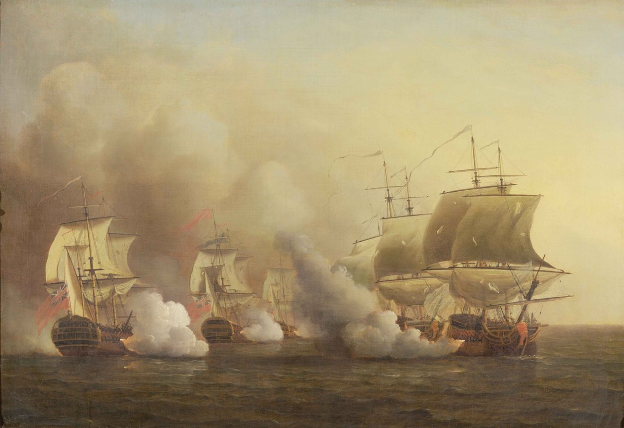 Akcja poza Przylądkiem Dobrej Nadziei, 9 marca 1757 autorstwa Samuel Scott