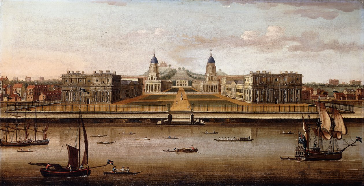 Widok Królewskiego Szpitala w Greenwich od strony Tamizy, autorstwa Samuel Scott