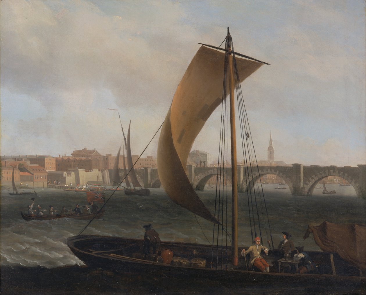 Widok na Tamizę z Westminster Bridge autorstwa Samuel Scott