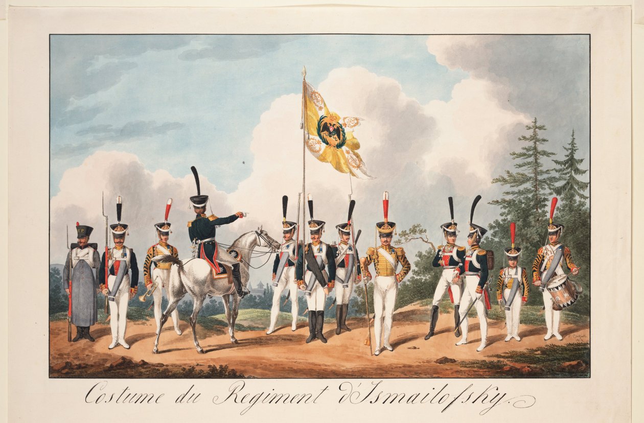 Ubierz mundury Pułku Izmajłowskiego, 1818 autorstwa Samuel Solomon Chiflard