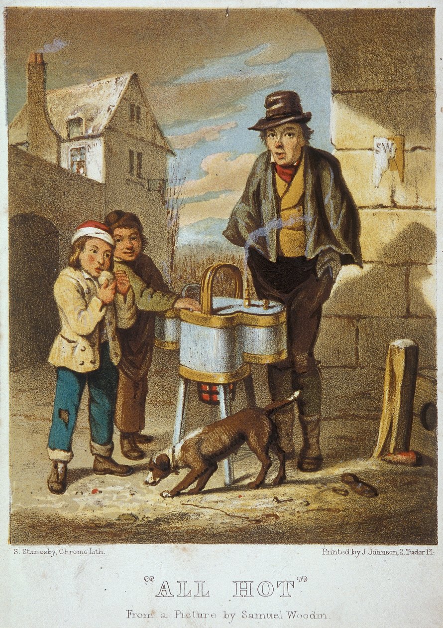 „Wszystko gorące”, Krzyki Londynu, 1804 autorstwa Samuel Stanesby