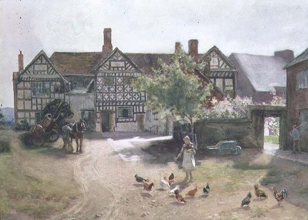 Darcy Lever Old Hall (akwarela na papierze) autorstwa Samuel Towers
