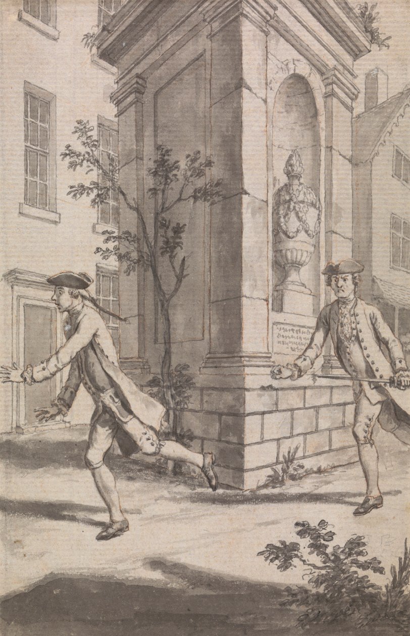 The Pursuit (prawdopodobnie projekt dla The Tyburn Chronicle) autorstwa Samuel Wale