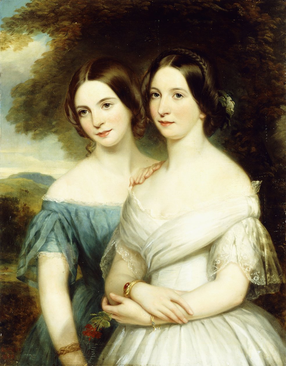 Portret dwóch sióstr, 1856 autorstwa Samuel West
