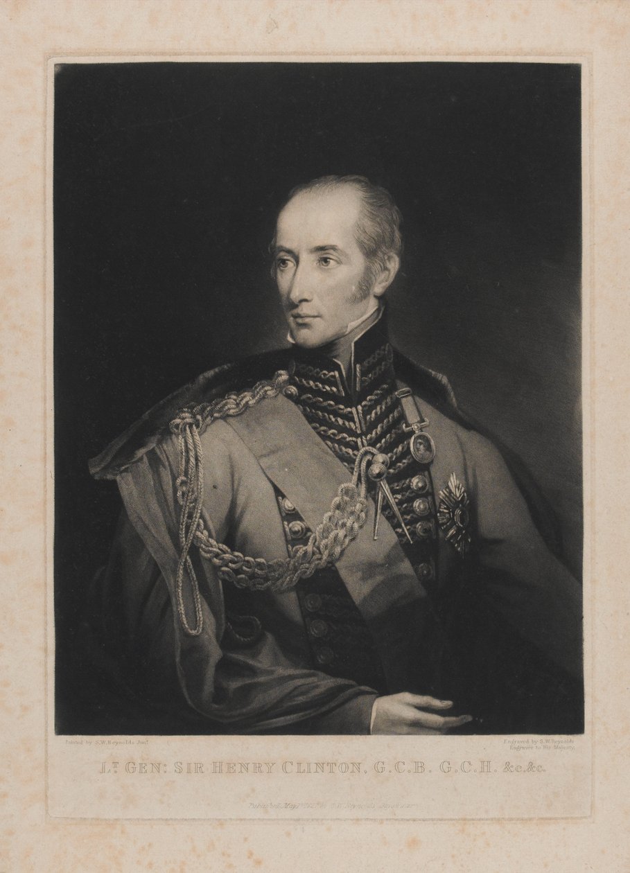 Generał porucznik Sir Henry Clinton, ryty przez Samuela Williama Reynoldsa I (1773-1835) 1 maja 1827 autorstwa Samuel William II Reynolds