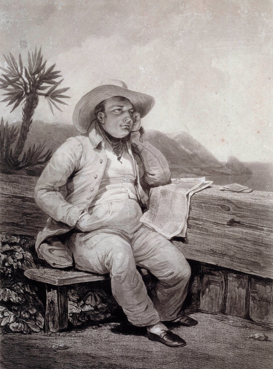 Portret Napoleona I (1769-1821) Grawerowanie Świętej Heleny autorstwa Samuela Williama Reynoldsa (1773-1835) 1820 Ile d