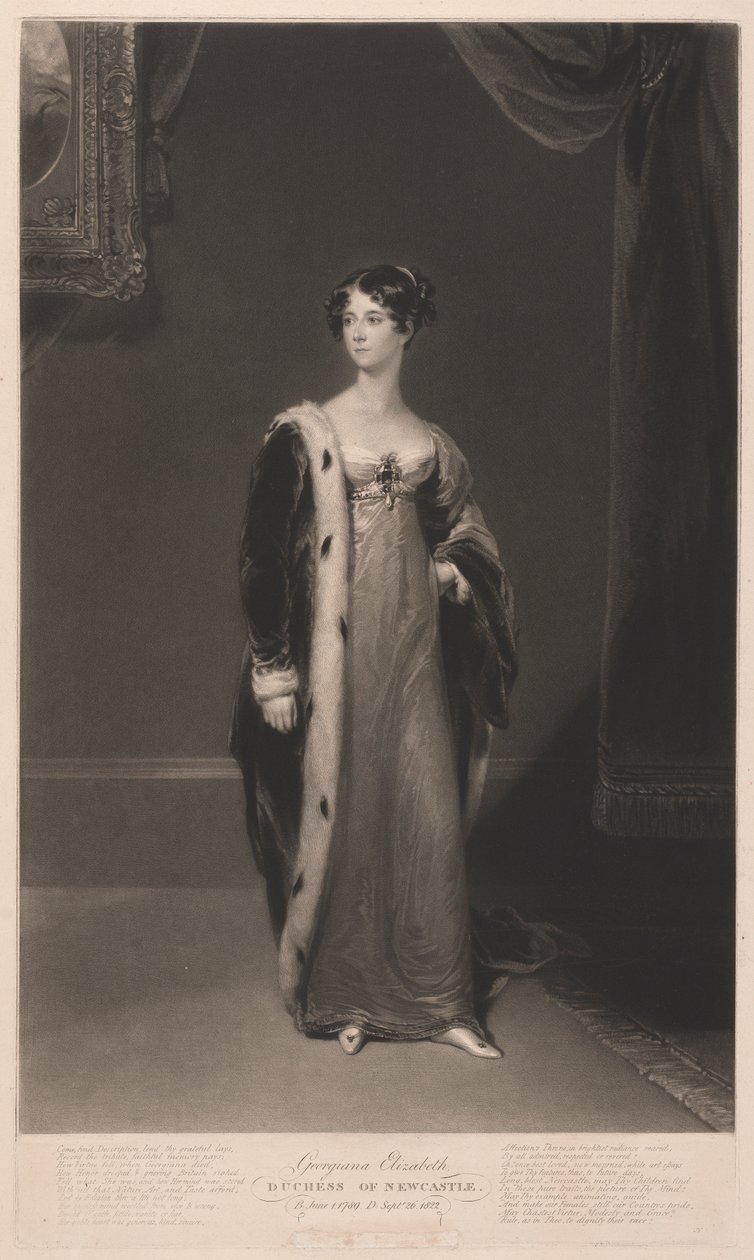 Georgiana Elżbieta Księżna Newcastle autorstwa Samuel William Reynolds