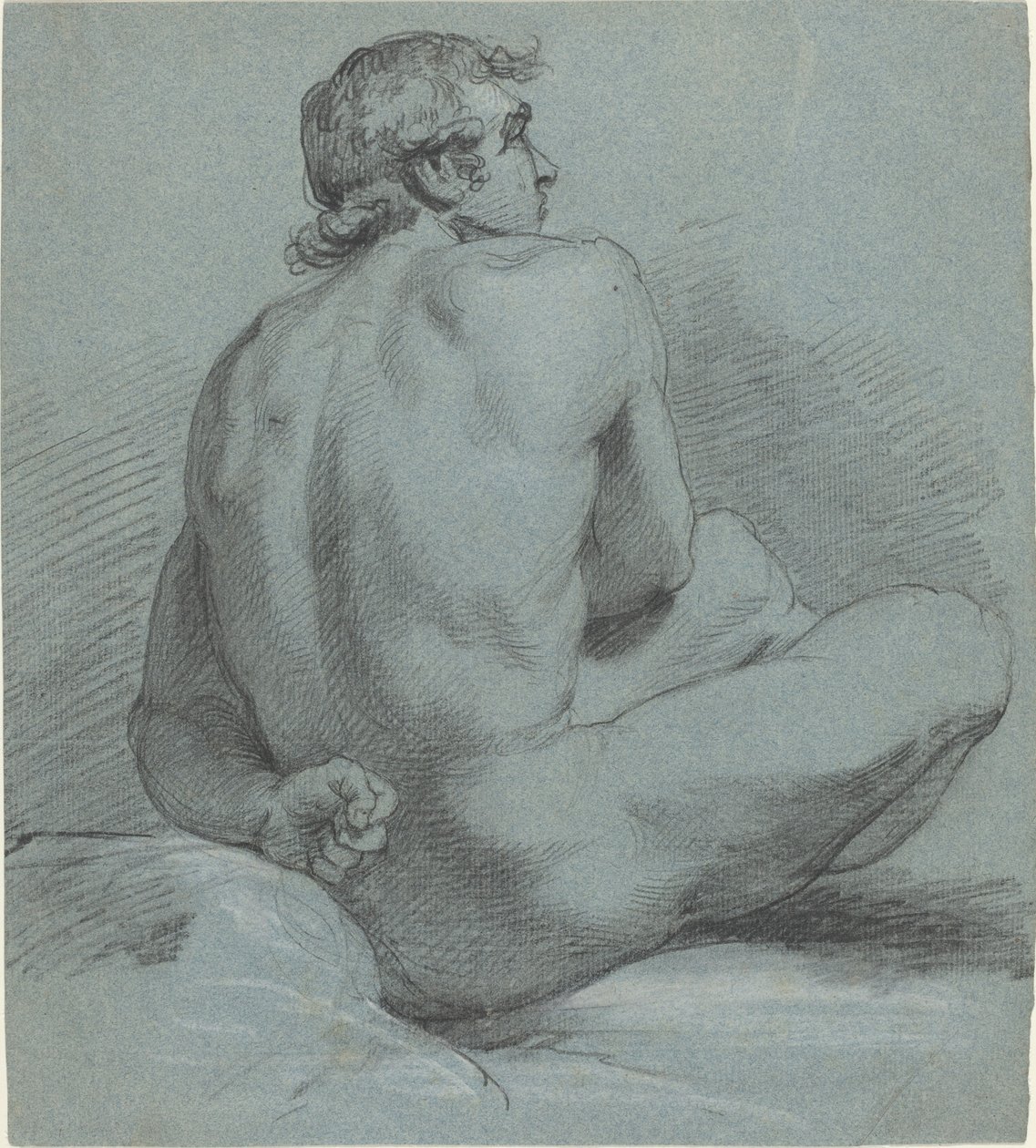 Siedzący mężczyzna nago autorstwa Samuel Woodforde