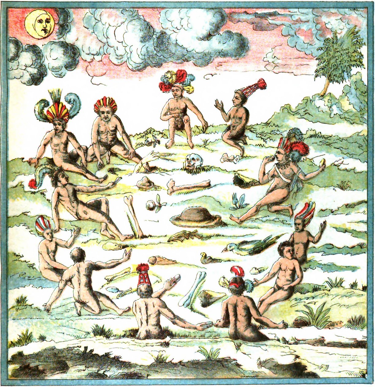Indie Zachodnie Champlain, tablica LIX - Narracja o Indianach autorstwa Samuel de Champlain