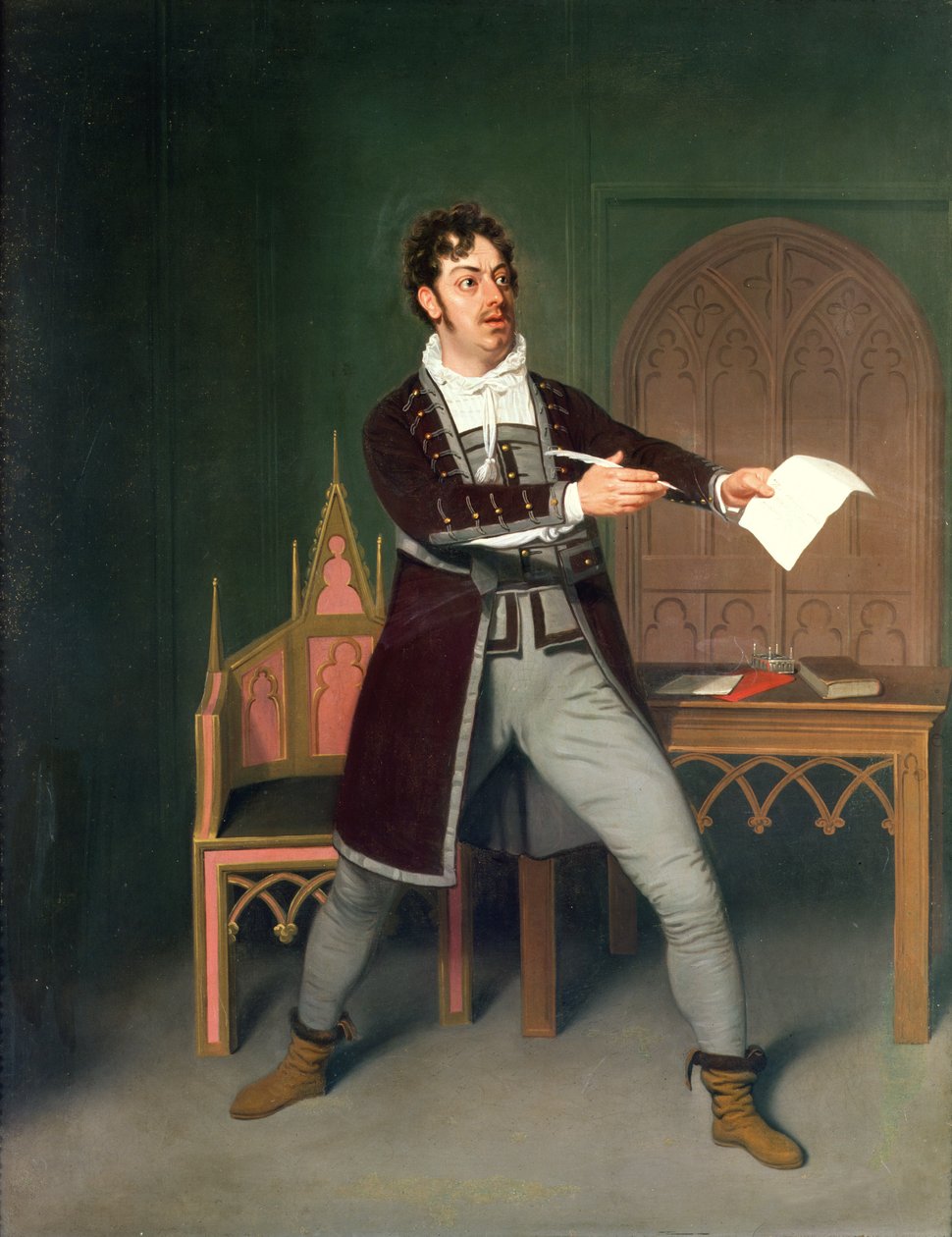 Charles Farley (1771-1859) jako Francisco w „Opowieści o tajemnicy” Thomasa Holcrofta, w Covent Garden Theatre, 1802 autorstwa Samuel de Wilde