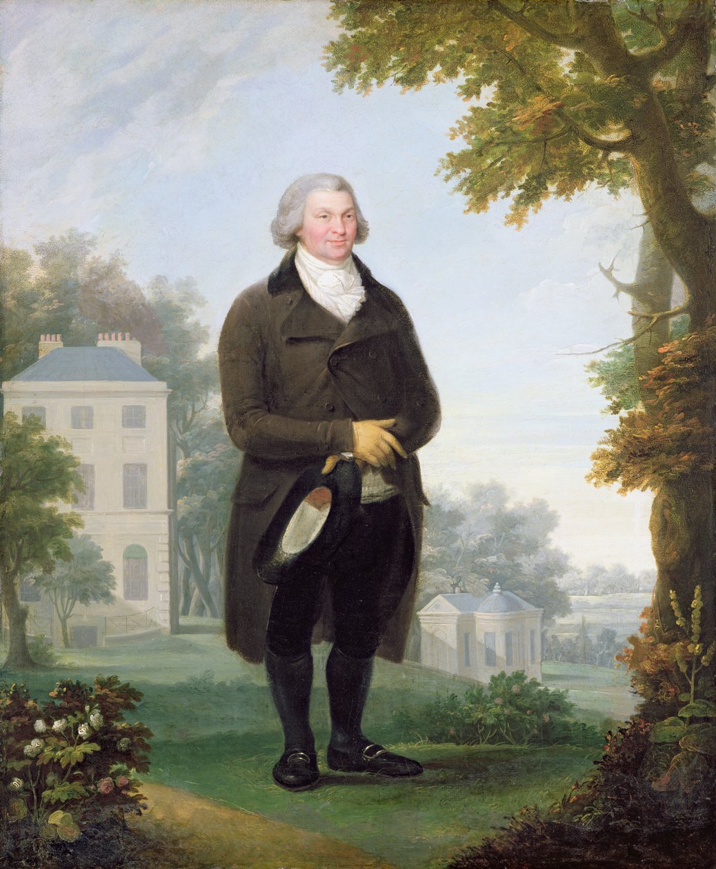 Dżentelmen na terenie swojego domu, ok. 1800-10 (olej na płótnie) autorstwa Samuel de Wilde