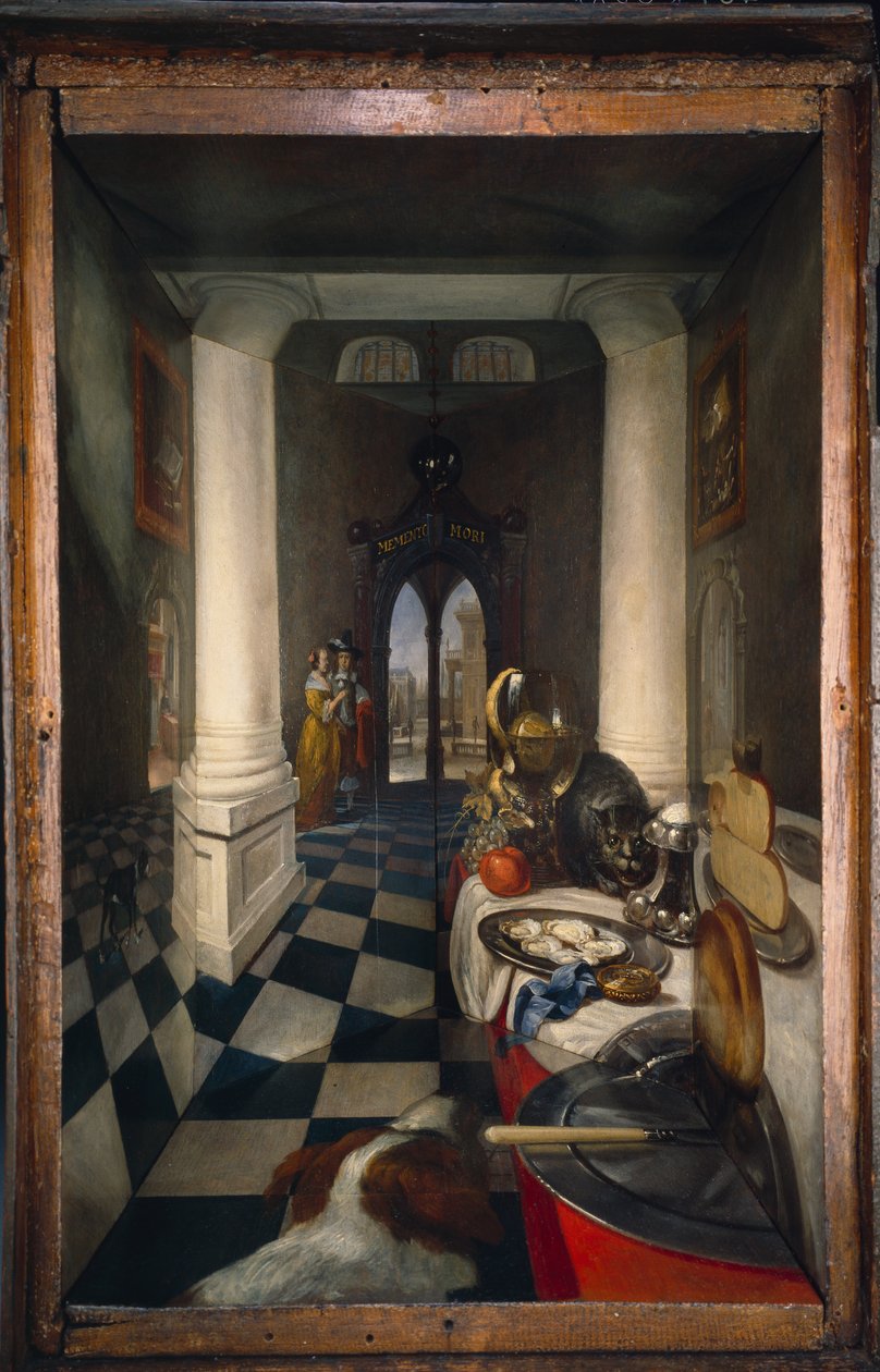Pudełko z perspektywą holenderskiego wnętrza autorstwa Samuel van Hoogstraten
