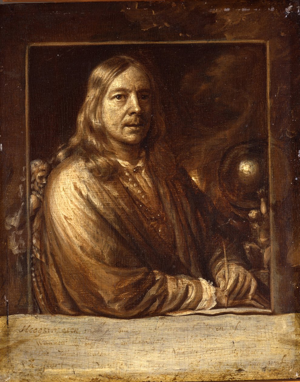 Autoportret - Peinture de Samuel Dirksz, van Hoogstraten (1627-1678) - 1677 - Olej na drewnie - 20x16,4 - Dordrechts Museum autorstwa Samuel van Hoogstraten