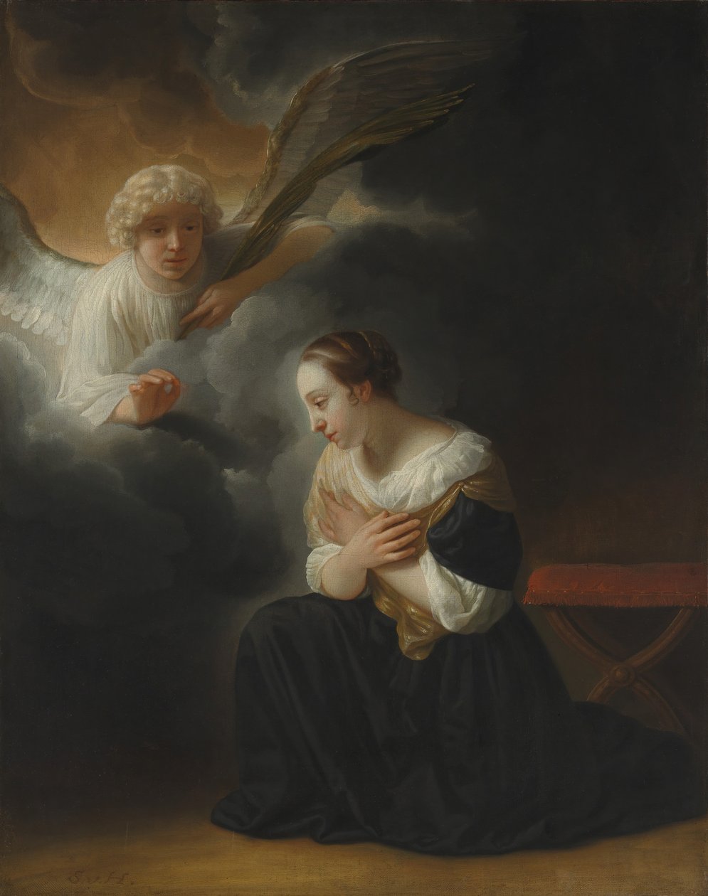 Zwiastowanie Śmierci Dziewicy, ca. 1670. autorstwa Samuel van Hoogstraten