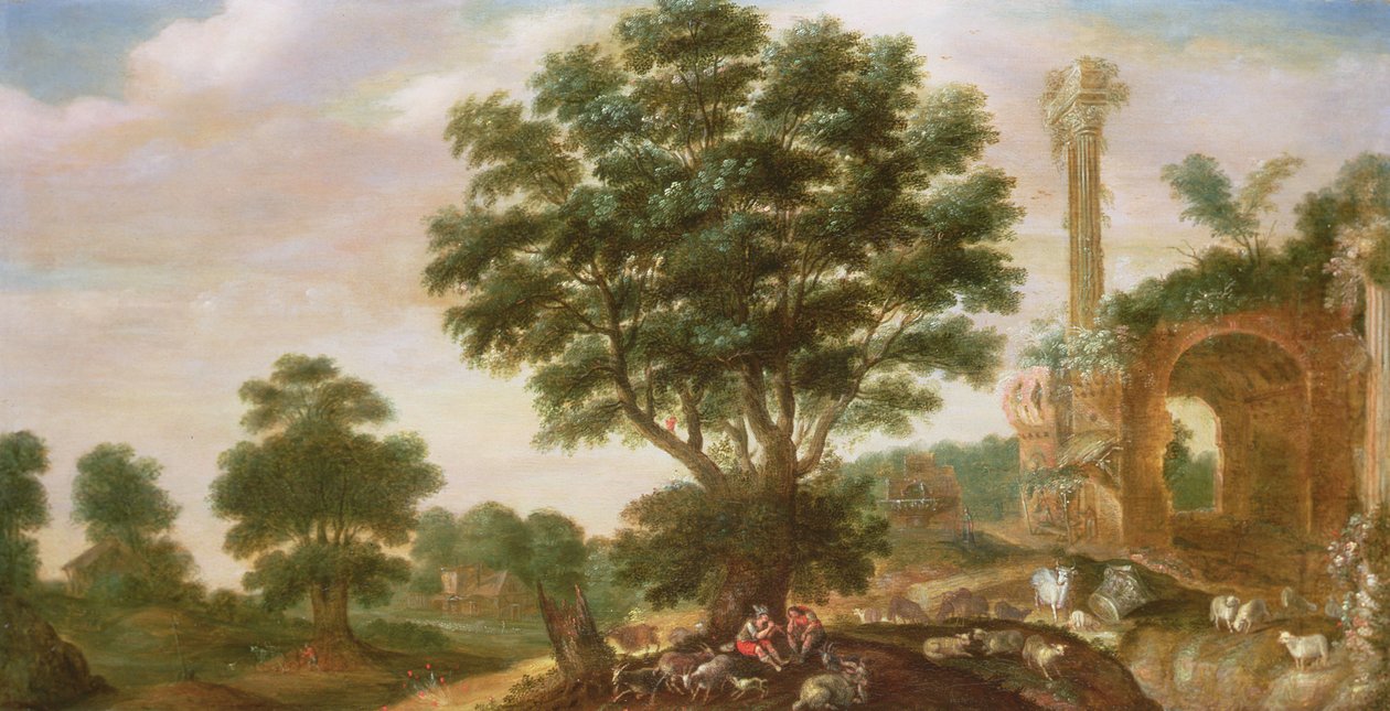 Merkury i Argus (panel) autorstwa Samuel van den Hecken