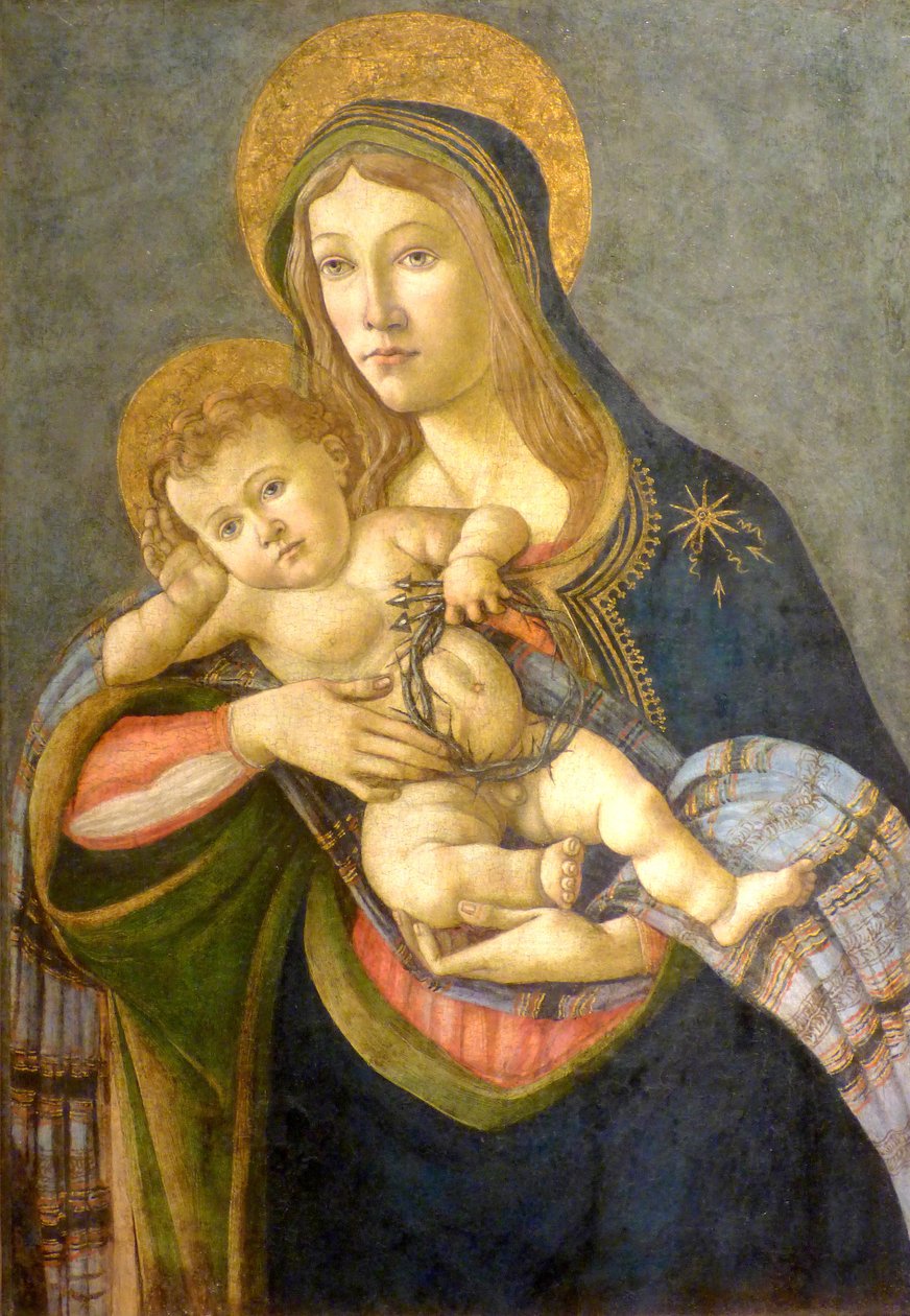 : Madonna z Dzieciątkiem z koroną cierniową i trzema gwoździami autorstwa Sandro Botticelli