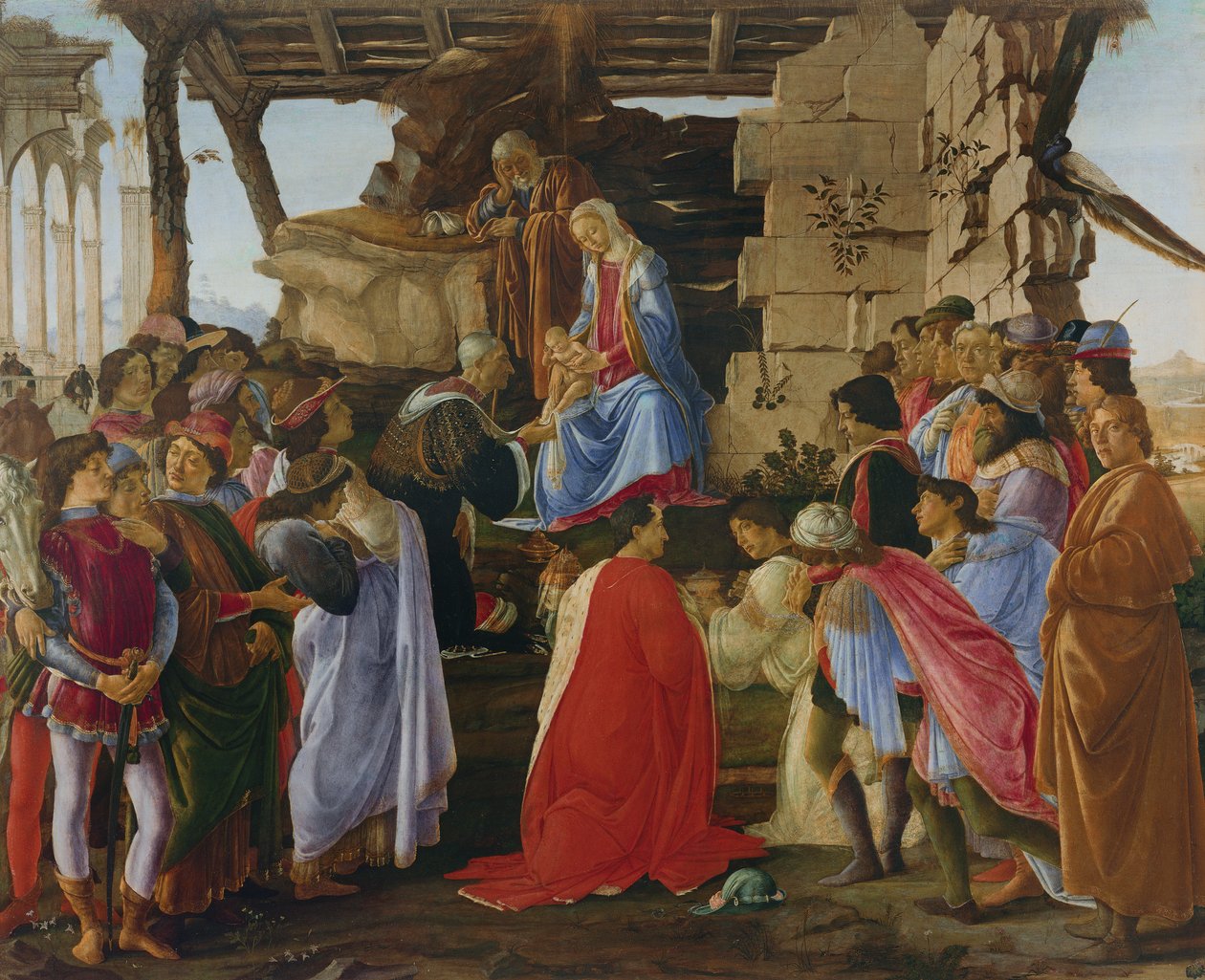 Adoracja Magów (tempera na płycie) (szczegóły patrz 315894) autorstwa Sandro Botticelli