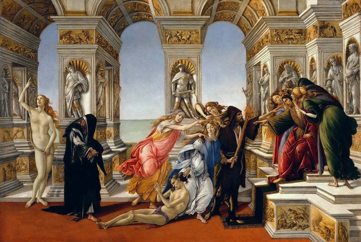Kalumnia Apellesa, 1497-98 autorstwa Sandro Botticelli