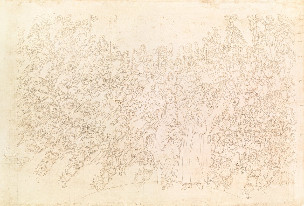 Dante i Beatrice, z „Boskiej komedii” Dantego, ok. 1480 autorstwa Sandro Botticelli