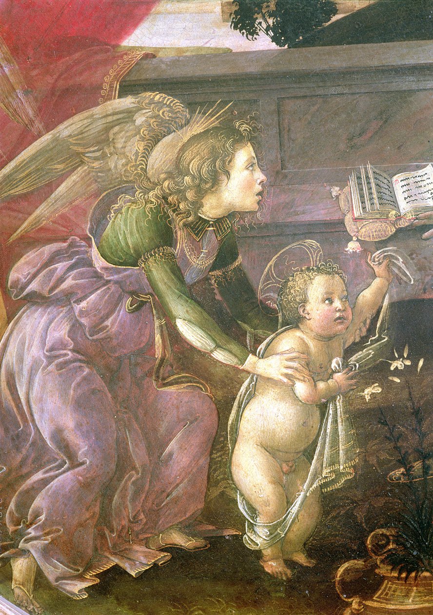 Detal z Madonny del Padiglione autorstwa Sandro Botticelli