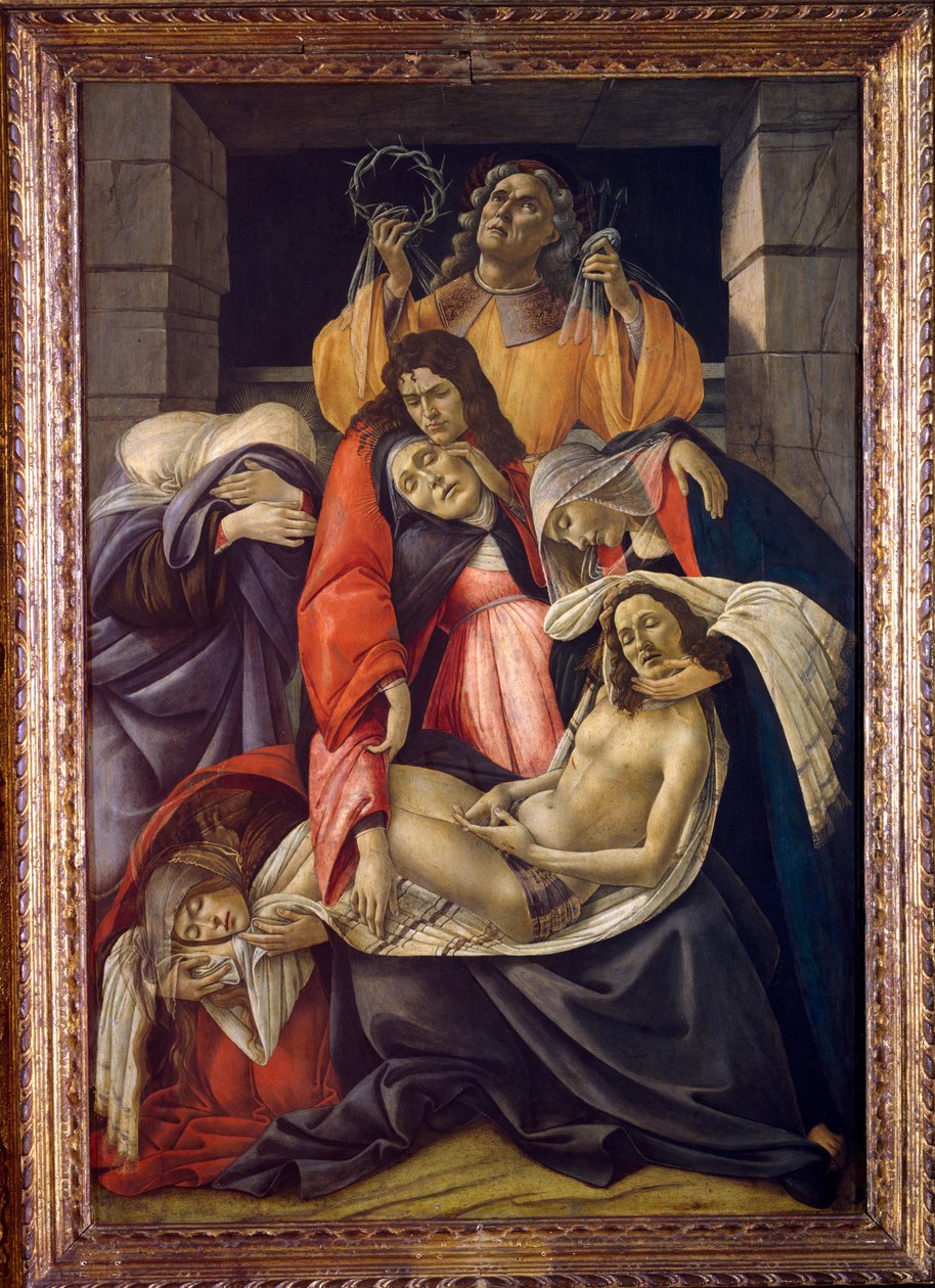 Opłakiwanie zmarłego Chrystusa, ok. 1490-1500 (olej na drewnie) autorstwa Sandro Botticelli