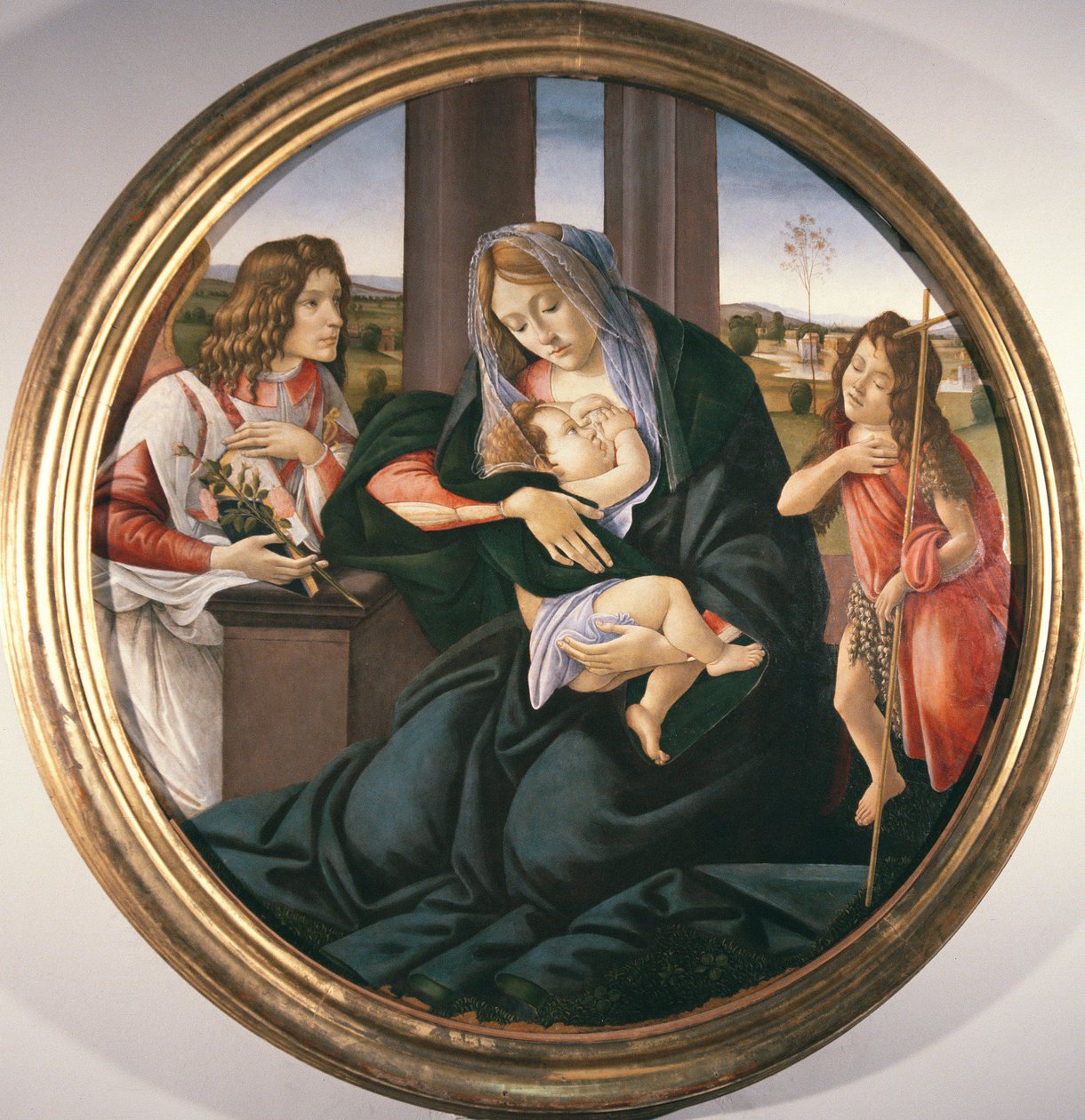 Madonna z Dzieciątkiem ze św. Janem Chrzcicielem i Aniołem autorstwa Sandro Botticelli
