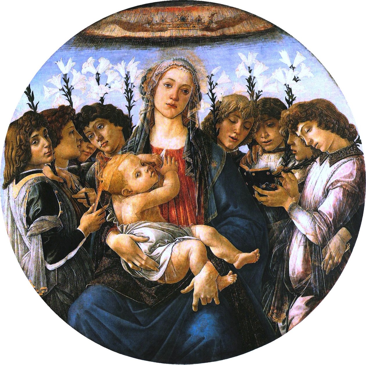 Madonna z Dzieciątkiem i śpiewającymi aniołami autorstwa Sandro Botticelli