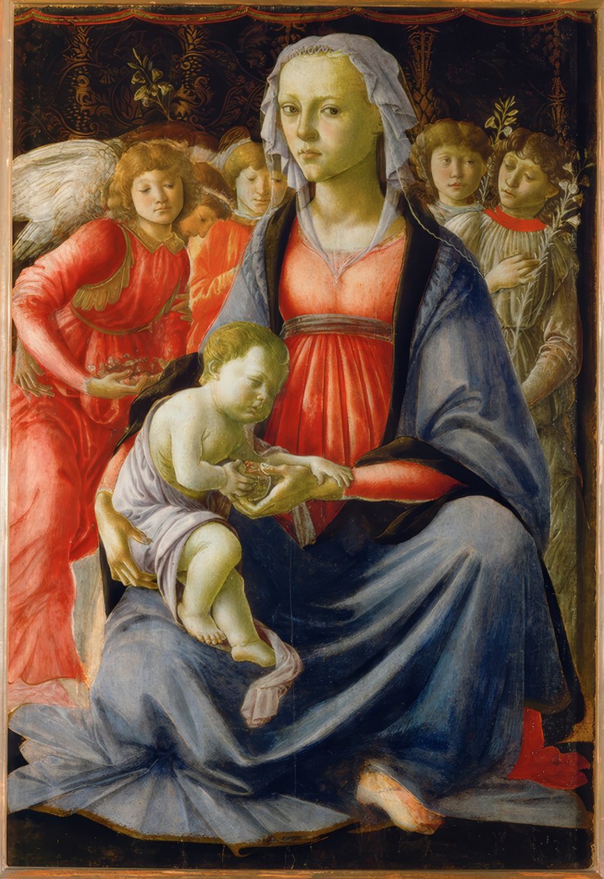 Maryja z Dzieciątkiem i pięcioma aniołami autorstwa Sandro Botticelli
