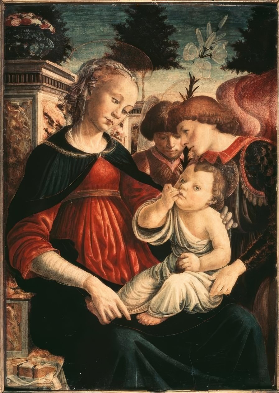 Maryja z Dzieciątkiem i dwoma aniołami autorstwa Sandro Botticelli
